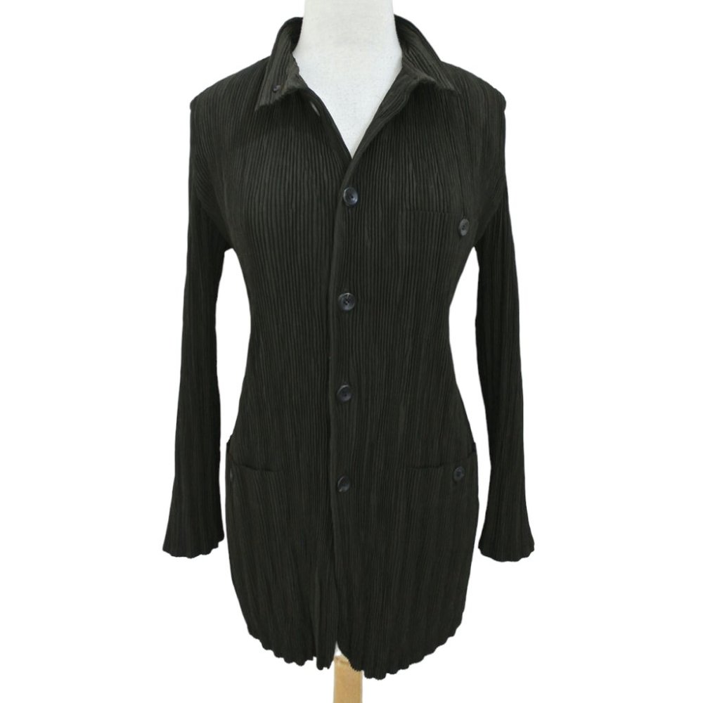 ISSEY MIYAKE crinkle pleat long jacket - Picture 3 of 6